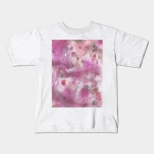 Pink, Maroon, and Grey Blend - Abstract Watercolor Painting Kids T-Shirt